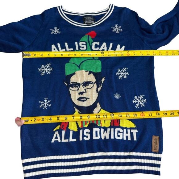 Tipsy Elves Men's The Office Dwight Blue Ugly Christmas Sweater M Whimsical - Picture 7 of 9